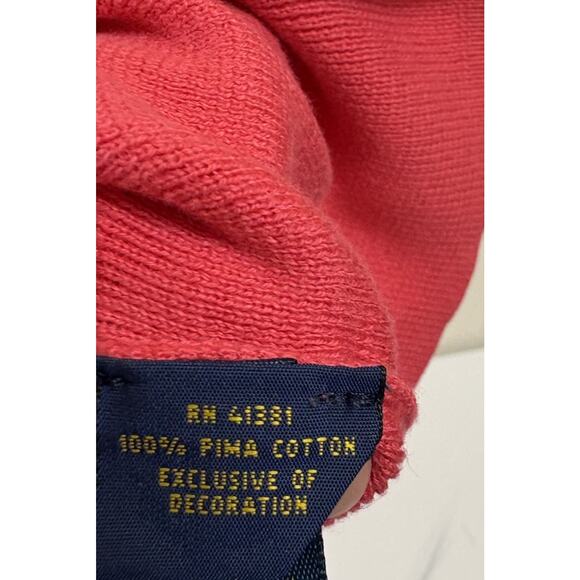 Polo Ralph Lauren Mens L Sweater Vest Pink Pima Cotton V Neck Pullover Knit - Picture 4 of 4